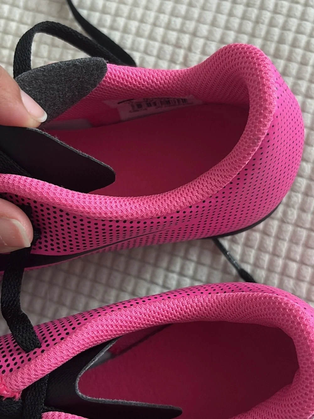 Nike Hot Pink and Black kids Athletic Soccer Cleats